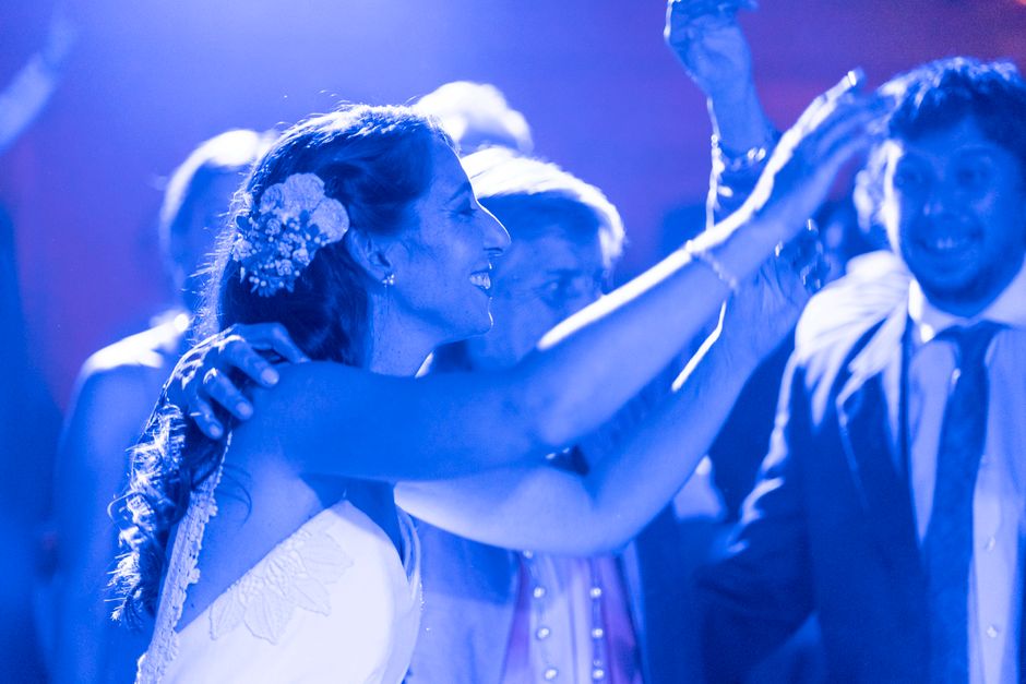 Candid wedding reception dancing